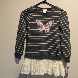 Flapdoodles butterfly sweatshirt tunic size 8